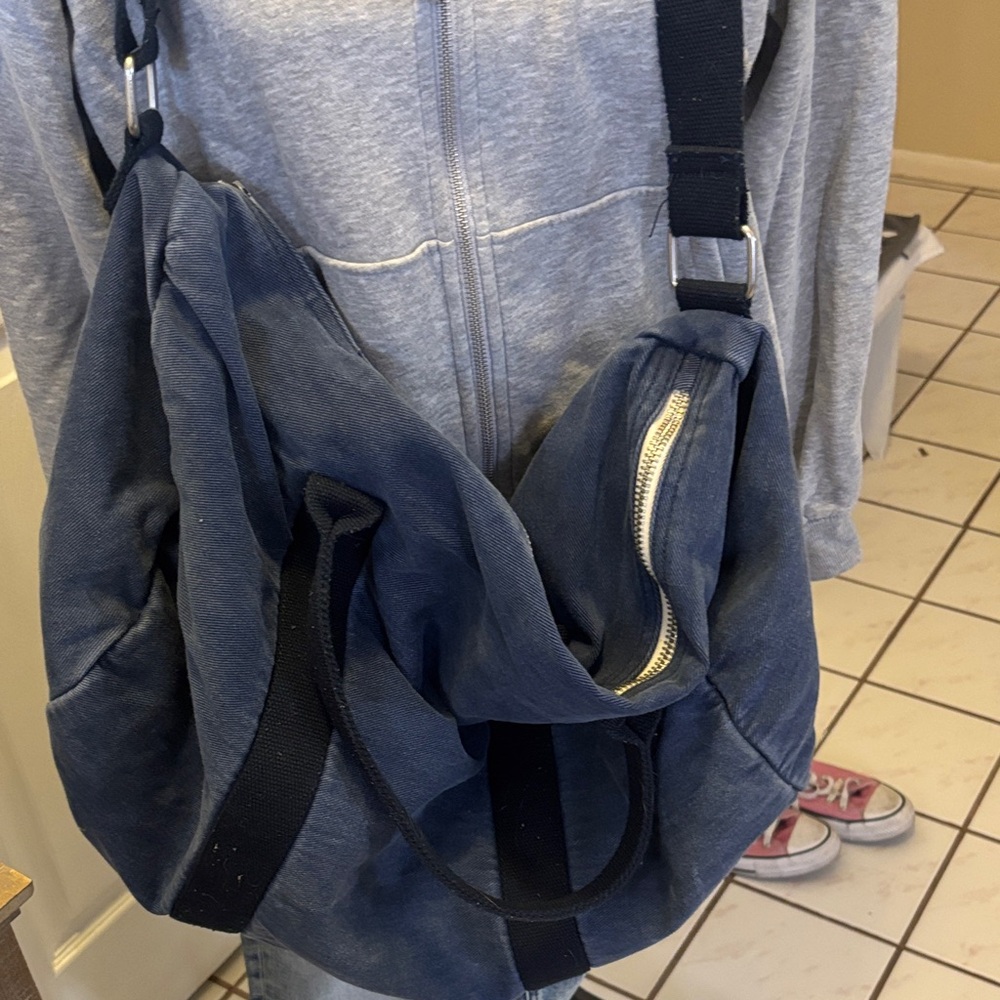 Brandy Melville Navy Blue Duffel Bag
